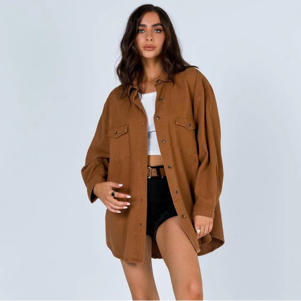 Princess Polly Brown Button Up Shirt